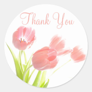 Obrigado Tulipas Rosa Adesivos De Padrão Floral