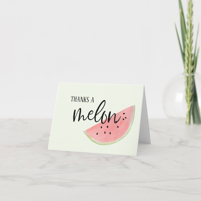 Obrigado um cartões de agradecimentos de melancia (Frente)