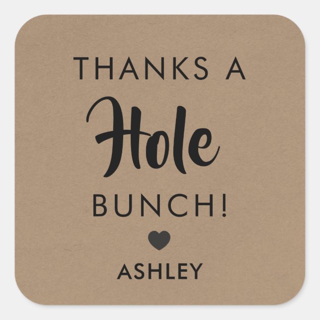 Obrigado um monte de buracos, Etiqueta de Doughnut (Frente)