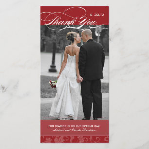 Obrigado vermelho marrom você cartão com fotos