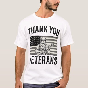 Obrigado Veteranos Camisa Soldado Bandeira Vintage