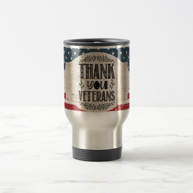 Obrigado Veteranos Caneca de viagem (Centro)