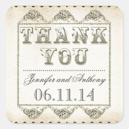 Obrigado vintage tipografia adesivos para casament