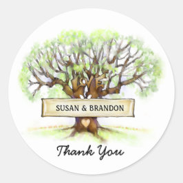 Obrigado Wedding você etiqueta - a árvore de amor