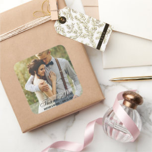 Obrigado Wedding você etiquetas S do favor da fot