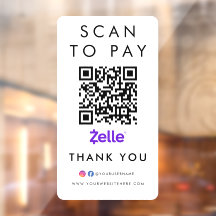 Obrigado Zelle Modern Scan to Pay QR Code White