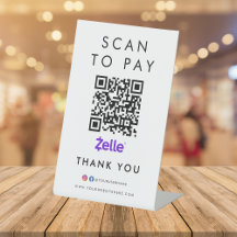 Obrigado Zelle Modern Scan to Pay QR Code White