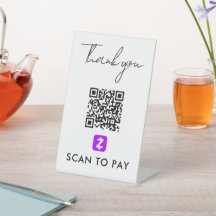 Obrigado Zelle QR Code Scan to Pay Modern White