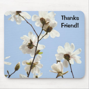 Obrigados Amigo! Mousepad Magnolia Flores Céu Azul