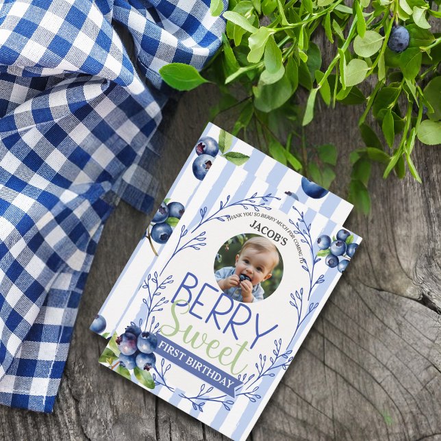 Obrigados BERRY Cartões de agradecimentos plano SW (Thanks BERRY SWEET Flat Thank You Card)