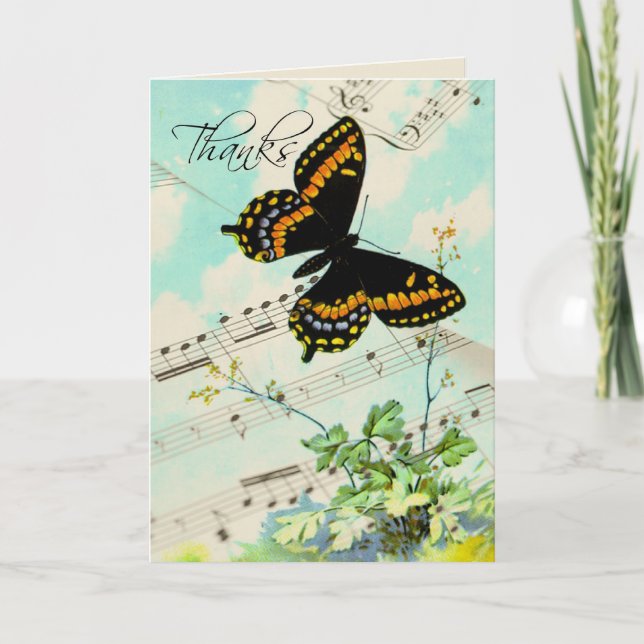 Obrigados Borboleta e Notas de Música (Frente)