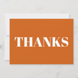 Obrigados - cartão de agradecimento branco laranja