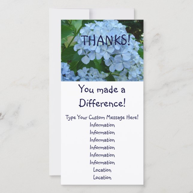 Obrigados! Cartões você fez uma diferença! (Frente)