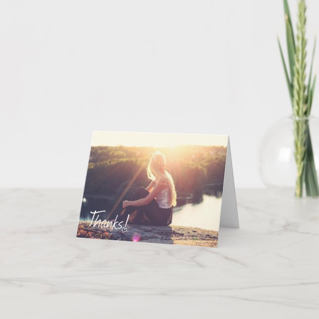 Obrigados Com Um Cartão De Nota Fotográfica De For (Frente)