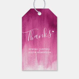 Obrigados cor-de-rosa-escuro etiquetas de presente