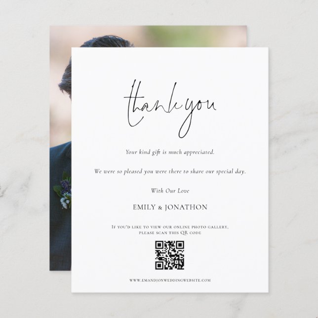 Obrigados da Galeria de Fotos de Casamento de Códi (Frente/Verso)