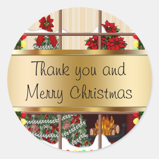 Obrigados de adesivos Natal (Frente)