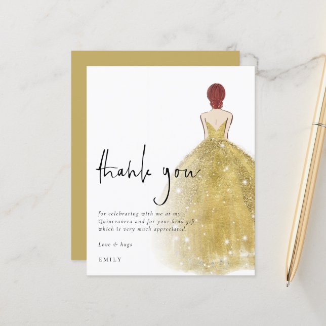 Obrigados de Auburn Quinceañera, garota Dourada de (Frente/Verso In Situ)