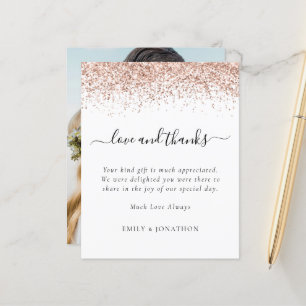 Obrigados De Casamento De Foto Glitter Dourado Com