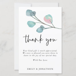 OBRIGADOS de Casamento Eucalyptus com Citação de F