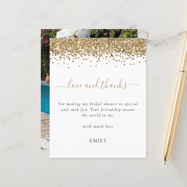 Obrigados de Chá de panela de Fotografia Glitter D (Frente/Verso In Situ)