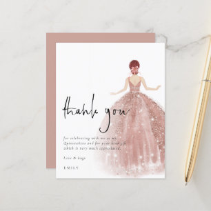 Obrigados de Quinceañera, Gown Auburn, Rosa Dourad