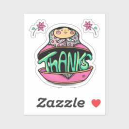 Obrigados do adesivo de boneca russa