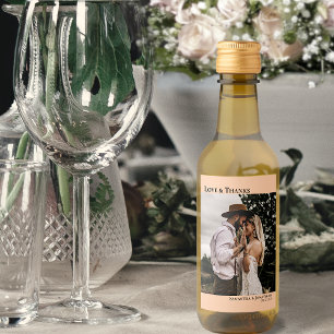 Obrigados e amor Coral Peach Casamento Foto Mini
