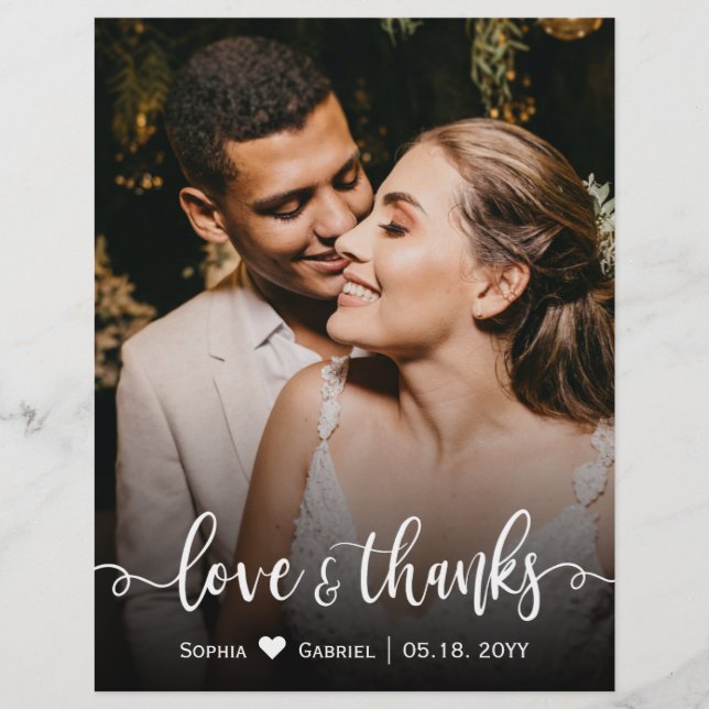 Obrigados e amor do orçamento Foto de casamento Ob (Frente)