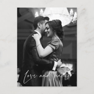 Obrigados e amor Foto de casamento Obrigado Cartão