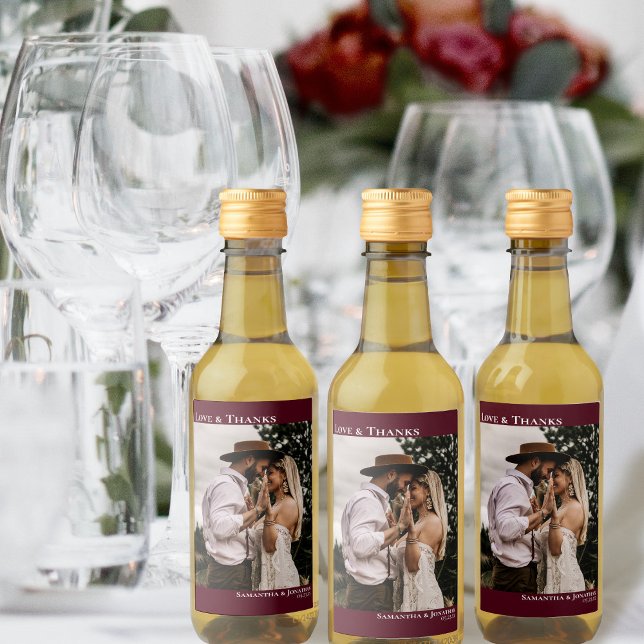 Obrigados e amor Foto simples de casamento Mini (Criador carregado)