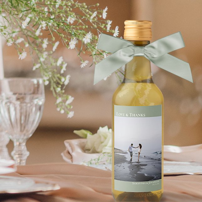 Obrigados e amor - Foto simples de casamento verde (Criador carregado)