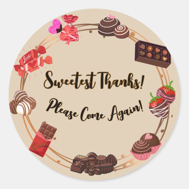 Obrigados mais doces adesivos (Frente)