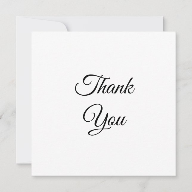 Obrigados, obrigado a um cartão elegante branco pr (Frente)