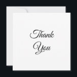 Obrigados, obrigado a um cartão elegante branco pr<br><div class="desc">Obrigados, obrigado a um cartão de saudação elegante branco preto elegante e refinado na moda</div>