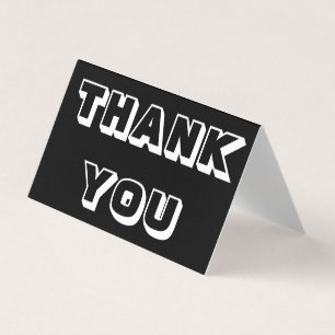 Obrigados, obrigado, carta branca dobrada preta