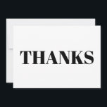 Obrigados, Obrigado, carta elegante branca-negra<br><div class="desc">Obrigados, Obrigado, Cartão de Nota preto branco moderno. Elegante, design moderna.</div>