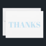 Obrigados, obrigado, cartão moderno branco azul cl<br><div class="desc">Obrigados, Obrigado, Cartão de Nota Branco-claro-azul-claro. Elegante, design moderna.</div>
