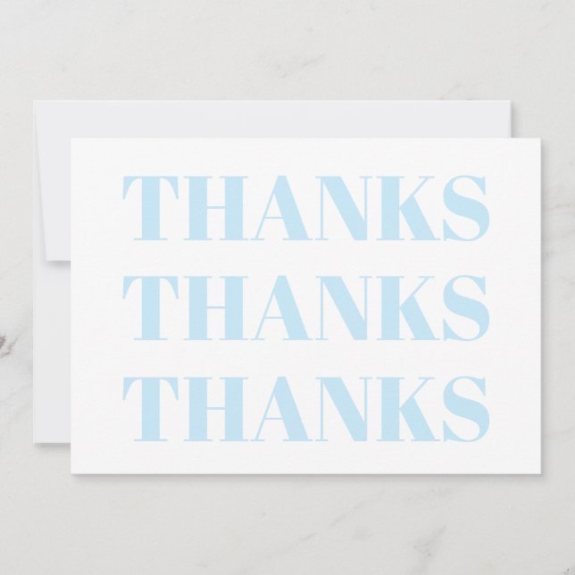 Obrigados, obrigado, cartão moderno branco azul cl (Frente)