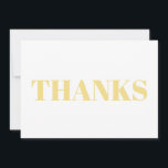 Obrigados, Obrigado, cartão moderno branco-claro-o<br><div class="desc">Obrigados,  Obrigado,  Cartão de Nota moderno branco-claro-dourado. Elegante,  design moderna.</div>