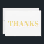 Obrigados, Obrigado, cartão moderno branco-claro-o<br><div class="desc">Obrigados, Obrigado, Cartão de Nota moderno branco-claro-dourado. Elegante, design moderna.</div>