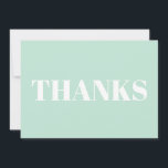 Obrigados, Obrigado, cartão verde de mar<br><div class="desc">Obrigados, Obrigado, Cartão de Nota Verde Verde e Branco. Elegante, design moderna.</div>