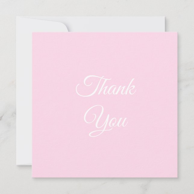 Obrigados, obrigado rosa claro cartão elegante clá (Frente)