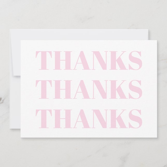 Obrigados, Obrigado, rosa claro do cartão moderno  (Frente)