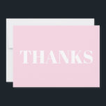 Obrigados, Obrigado, rosa claro do cartão moderno<br><div class="desc">Obrigados, Obrigado, rosa claro de cartão de nota moderno. Elegante, design moderna.</div>