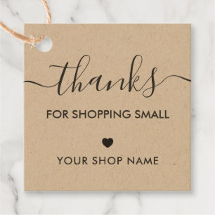 Obrigados para Comprar etiquetas pequenas, Kraft