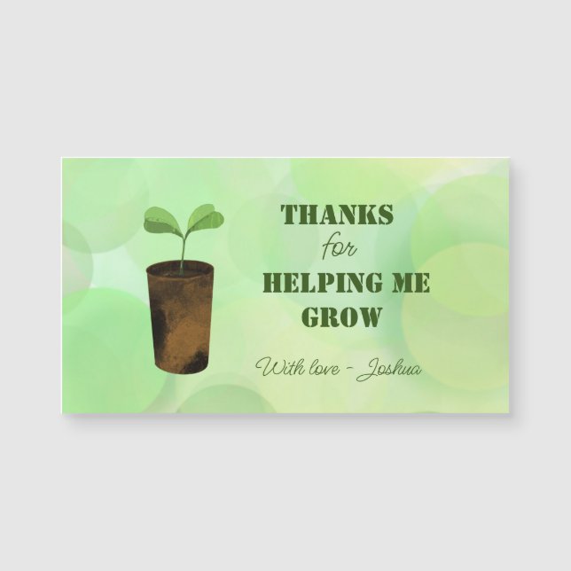 Obrigados para me ajudar a crescer! (Frente)