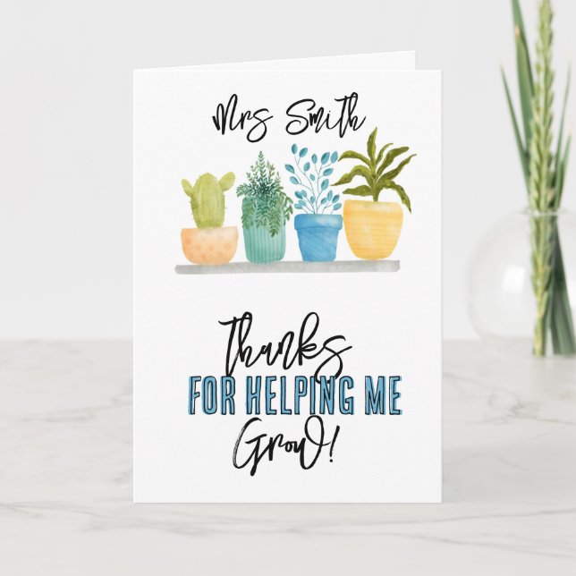 Obrigados para me ajudar a crescer cartão (Frente)