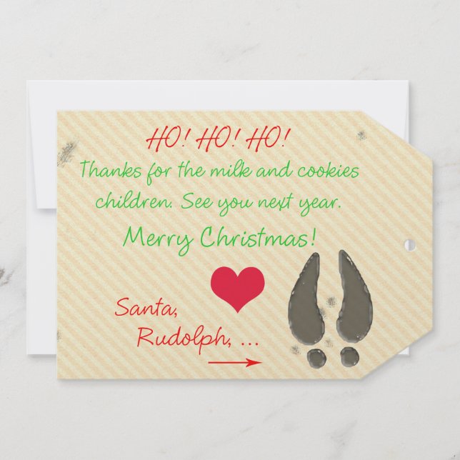 Obrigados para o Cartão de Etiqueta Leite e Cookie (Frente)