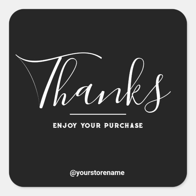 Obrigados para o seu adesivo de compras (Frente)